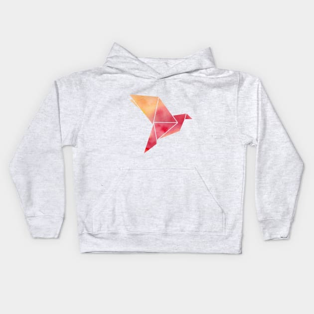 Origami  Bird Kids Hoodie by oceanegp